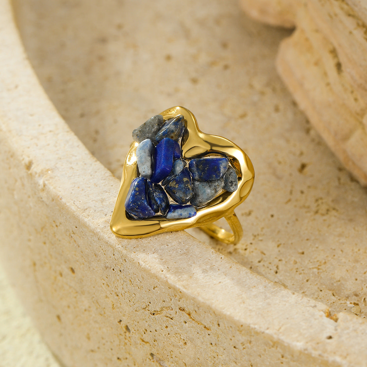 Gold Adjustable Heart Ring