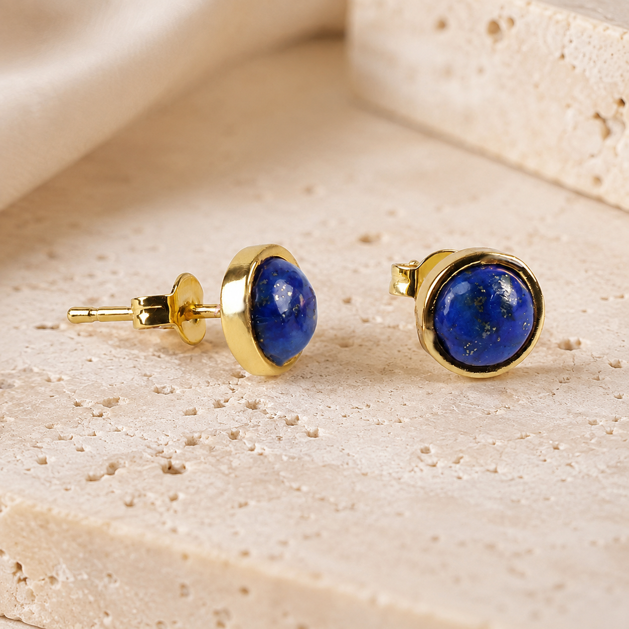 Gold Natural Stone Earrings