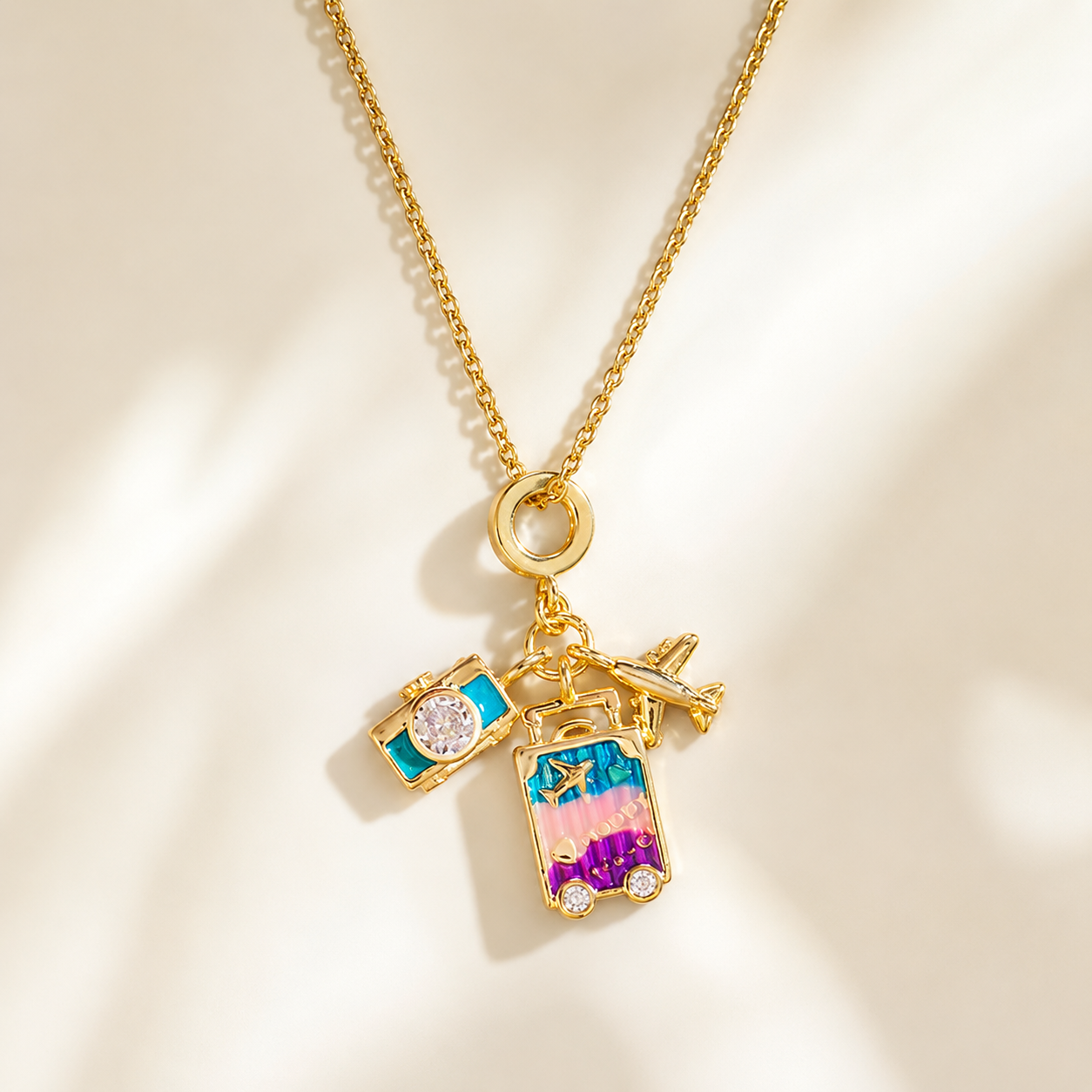 Gold Camera Necklace