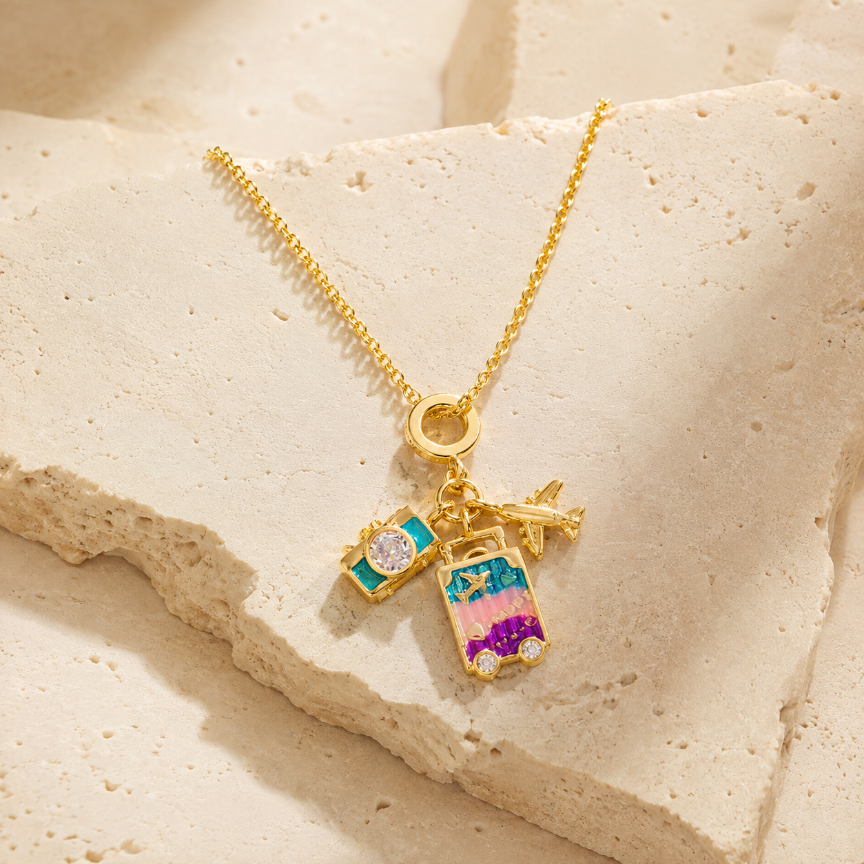 Gold Camera Necklace