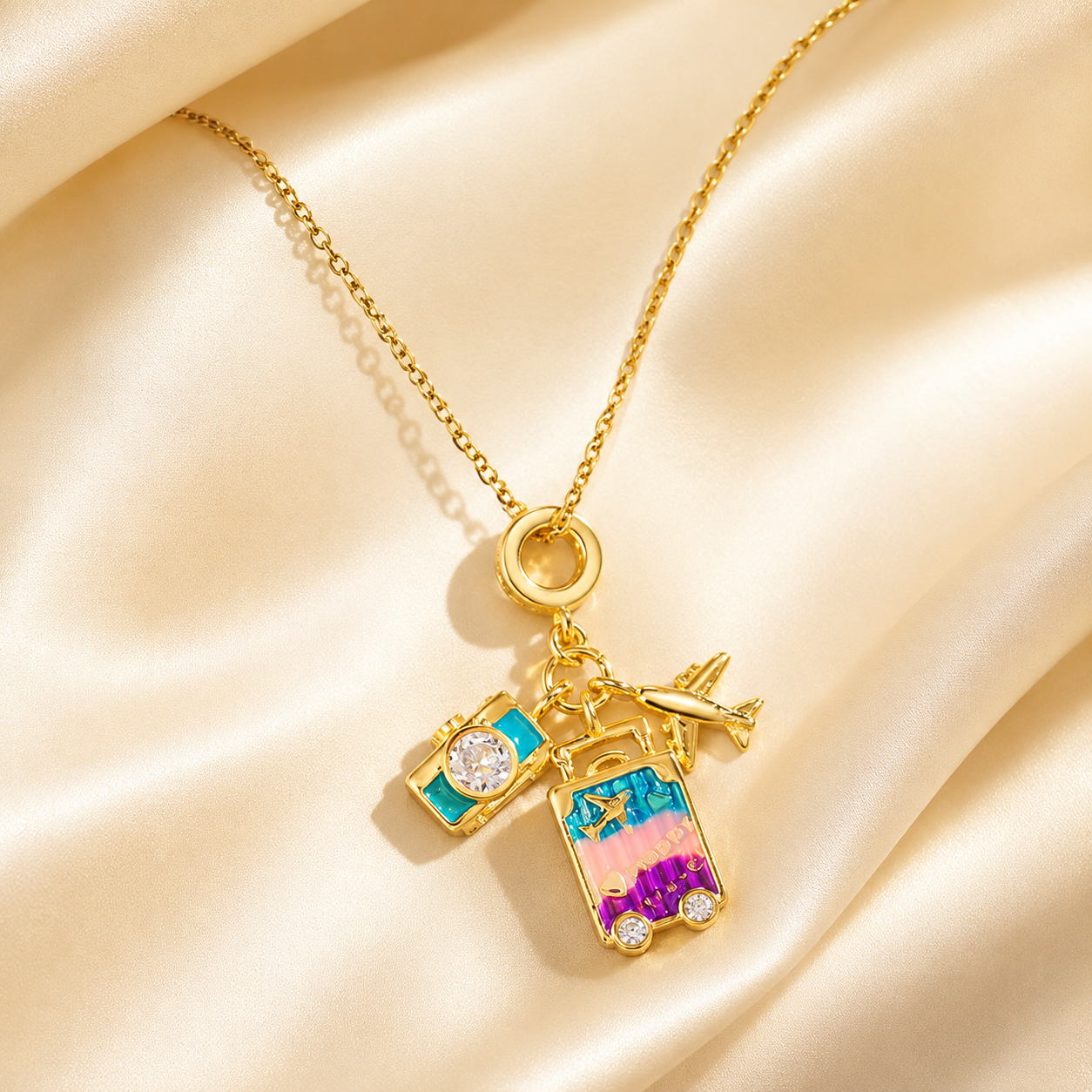 Gold Camera Necklace
