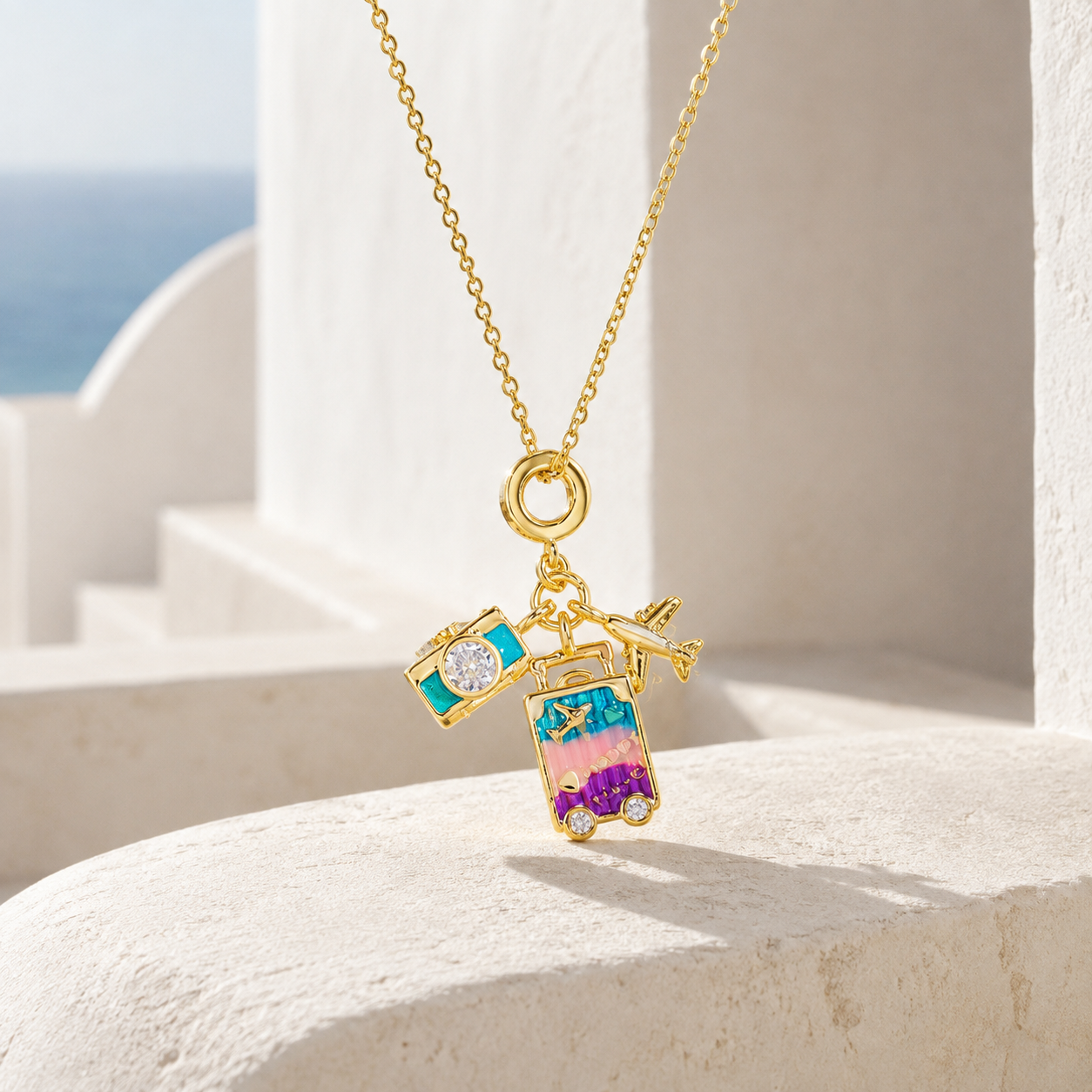 Gold Camera Necklace
