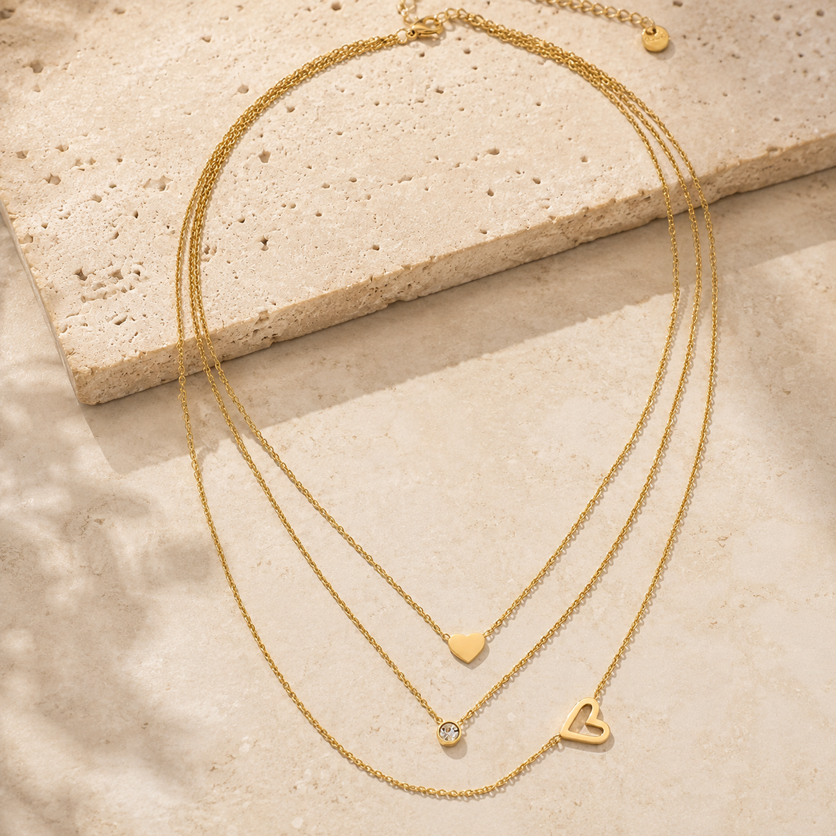 Gold Layered Heart Necklace