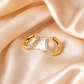 Gold Plated Zircon Hoop Earrings