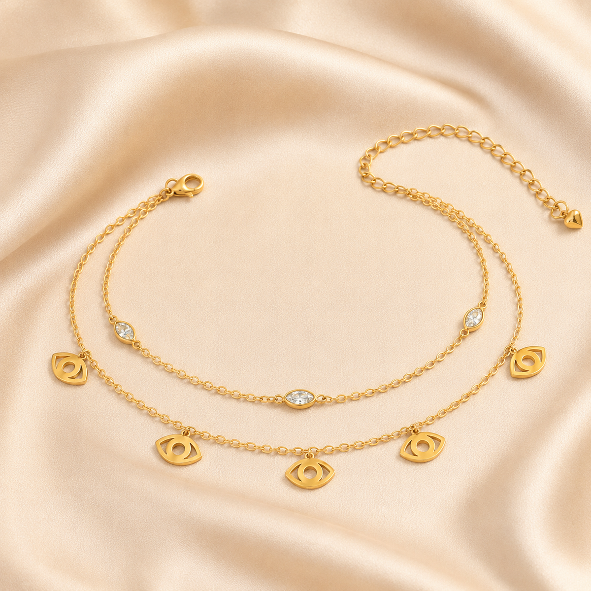 Gold Zircon Anklet