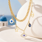 Golden Evil Eye Layered Necklace